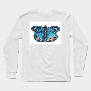 Blue Moth Long Sleeve T-Shirt